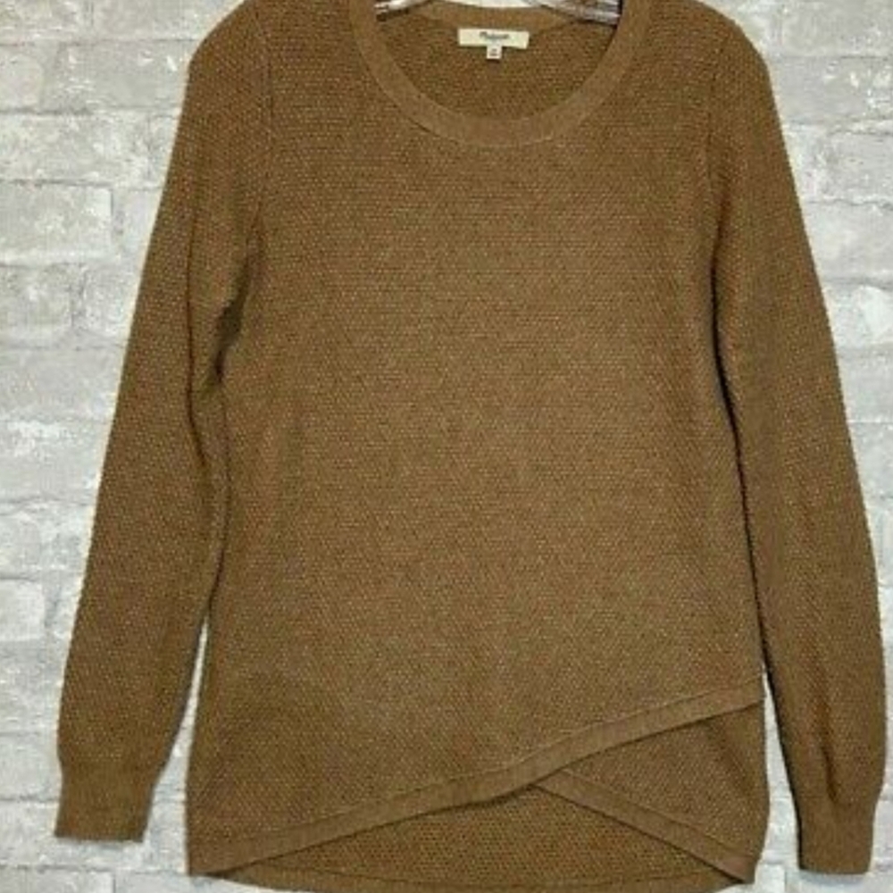 Madewell Brown waffle weave sweater size M
